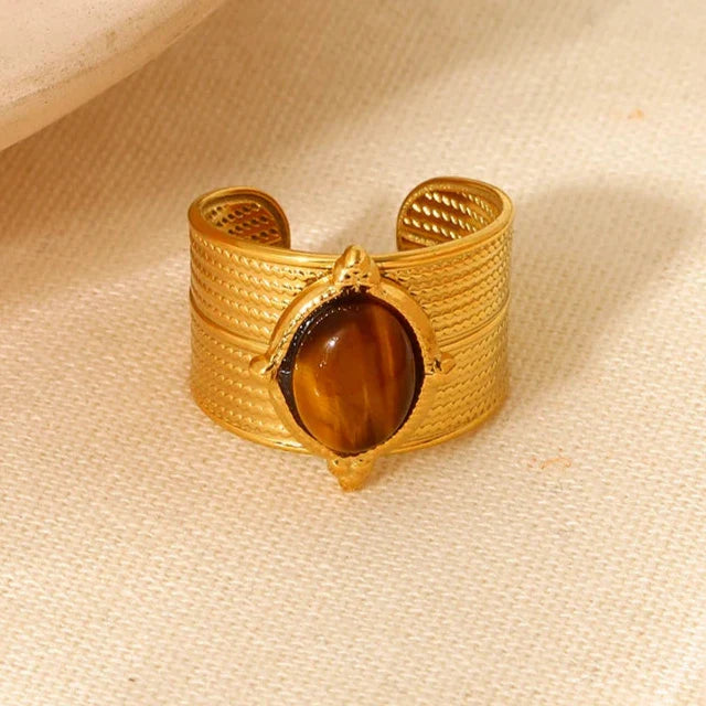 Tiger Eye Ring for Women Gold