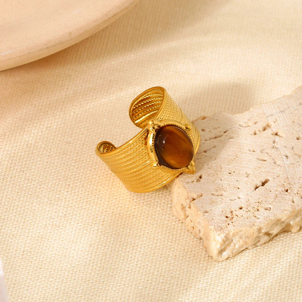 Tiger Eye Ring for Women Gold