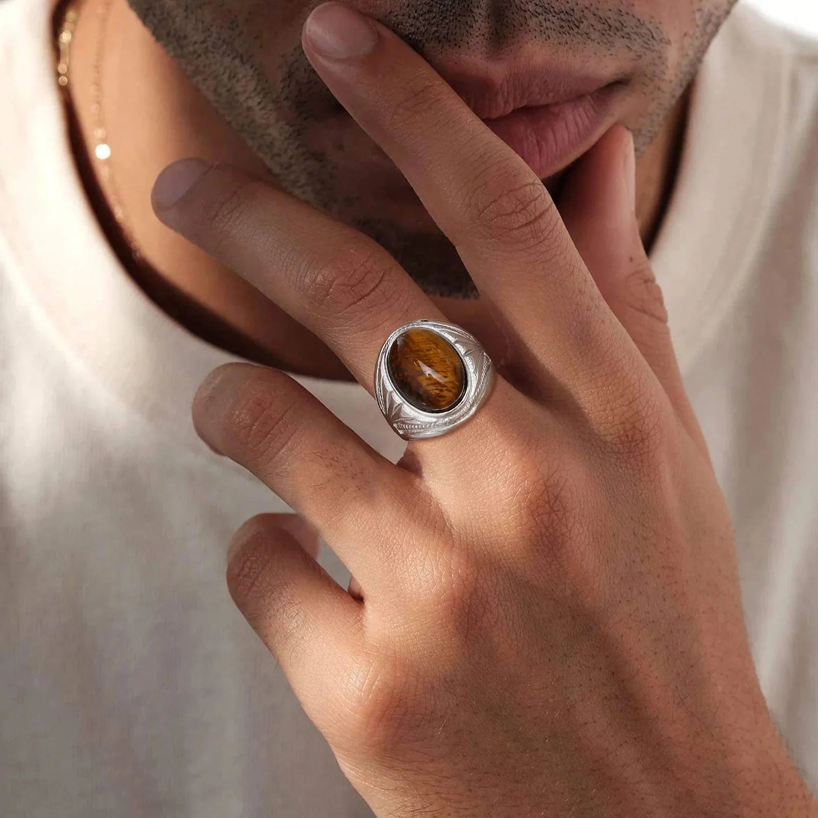 Tiger Eye Ring for Men