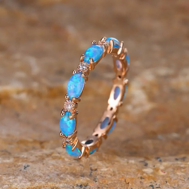 Blue Opal Ring for Women