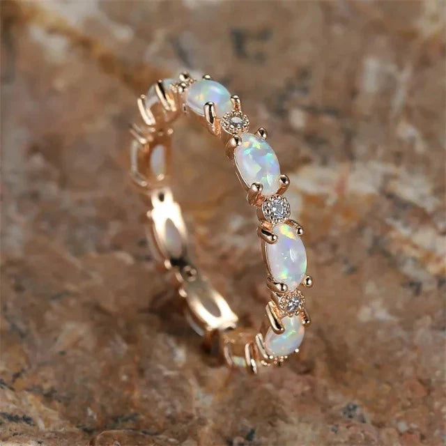 White Opal Ring for Women