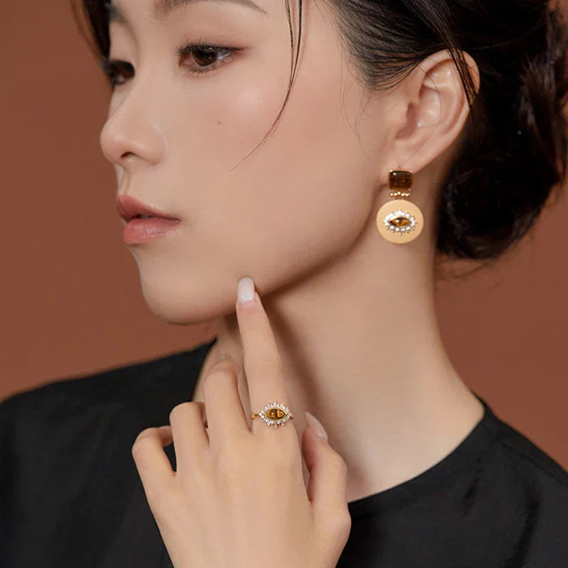 Gold Tiger Eye Ring for Women