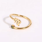 Gold Ring Zodiac Sign 12 Constellations Virgo