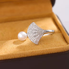 Scallop Shell and Shell Pearl Ring