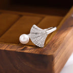 Scallop Shell and Shell Pearl Ring