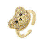 Bague Ours Pierre Or Et Blanc