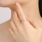 Bague ouverte avec l'étoile de David symbolique juive argent