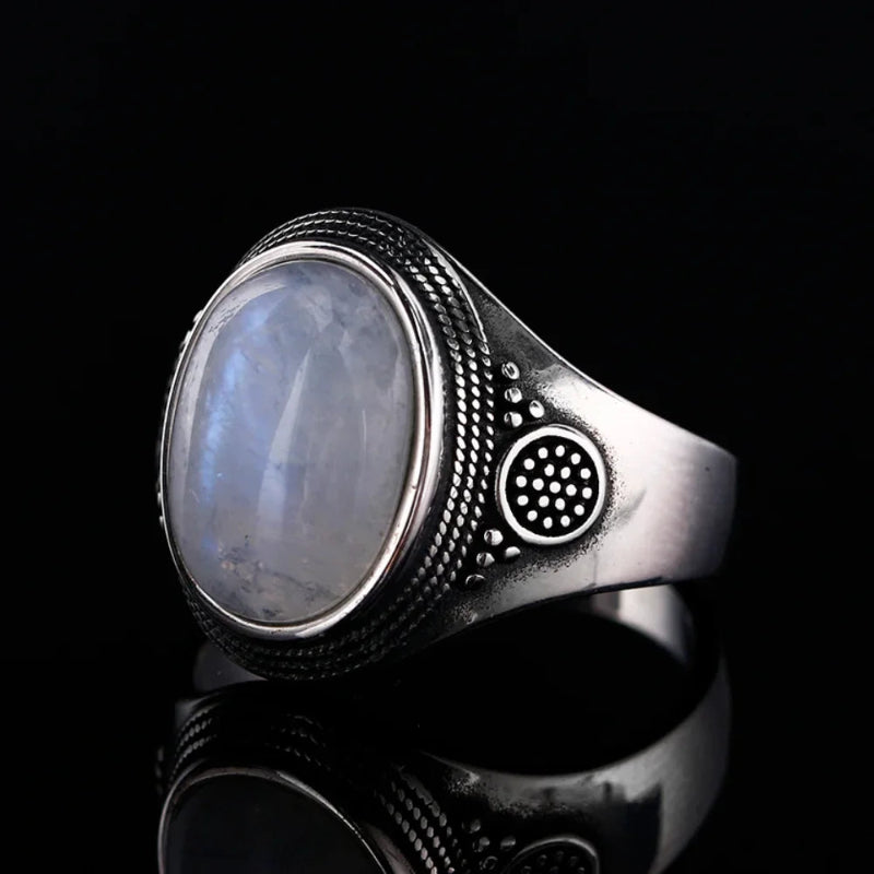 Bague Ovale Anneau Pierre de Lune Femme