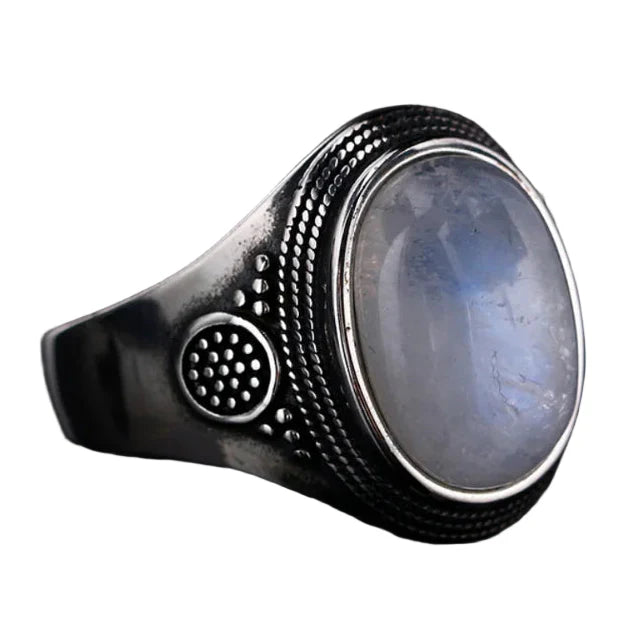 Bague Ovale Anneau Pierre de Lune Femme