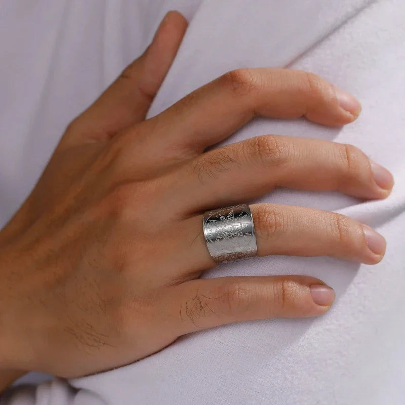 Pentagram Tetragram Witchcraft Sorcery Ring