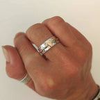 Small Colored Heart Ring 