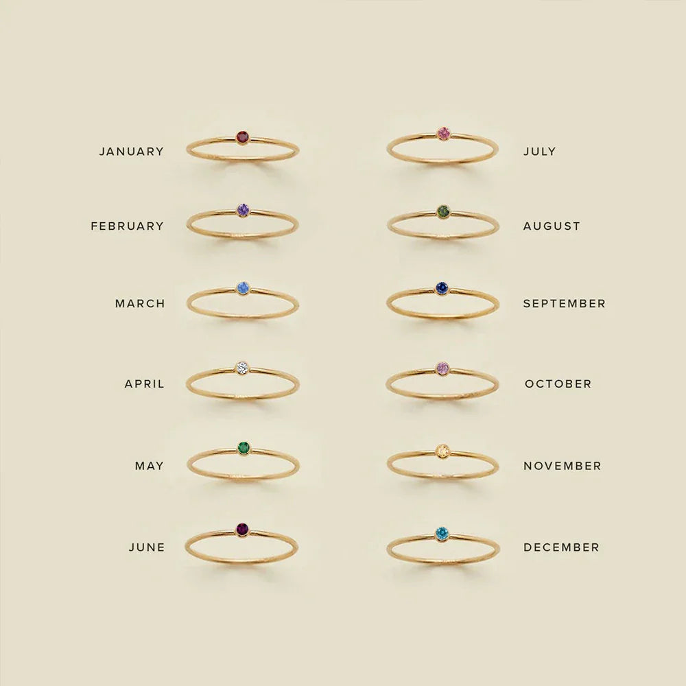 Silver & Gold Birthstone Ring