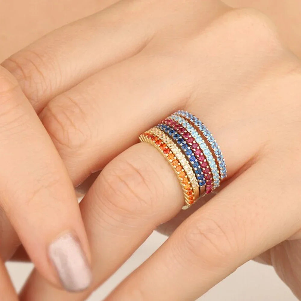 Gold & Silver Birthstone Ring for Women