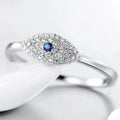 Lucky Charm Ring Evil Eye Blue Turkish Zircon