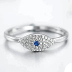 Lucky Charm Ring Evil Eye Blue Turkish Zircon