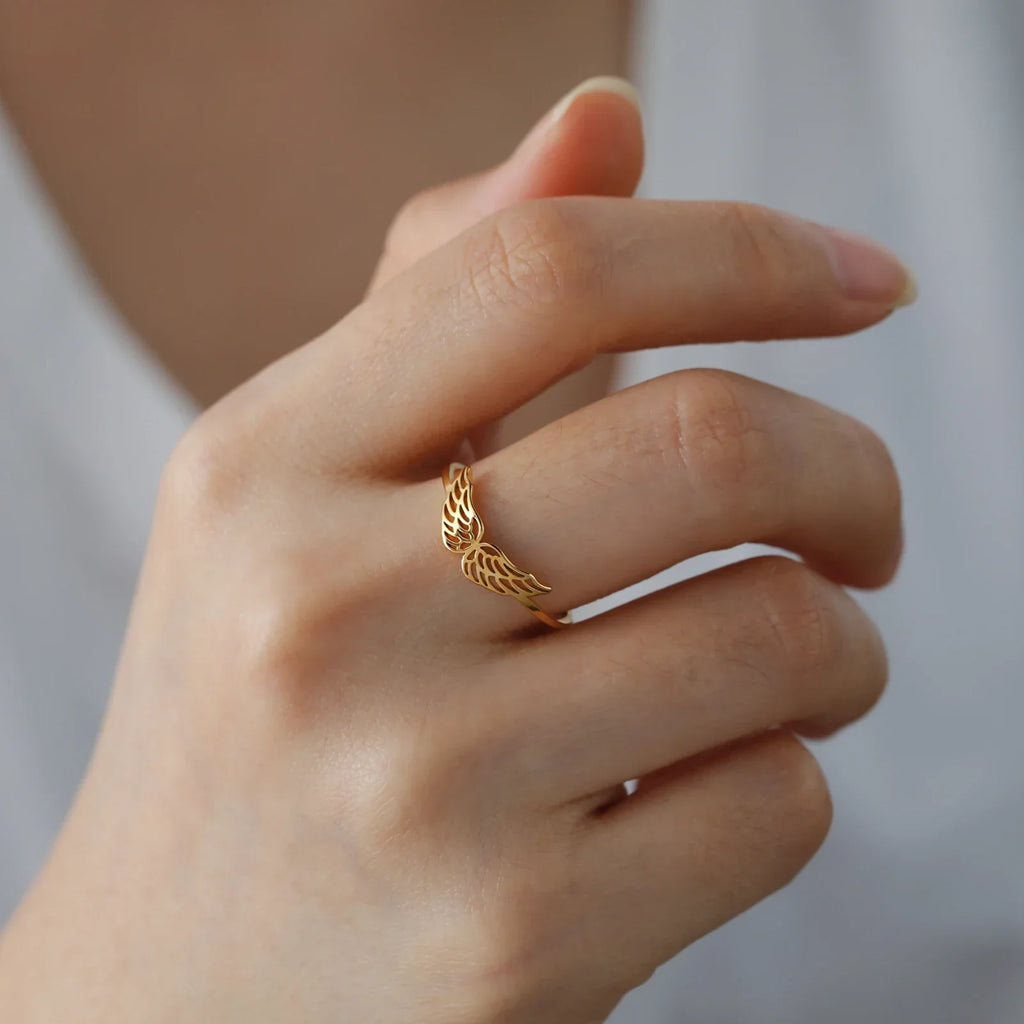 Bague femme ailes d'ange or