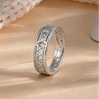 Bague pour femme avec étoiles de David symbolique juive argent
