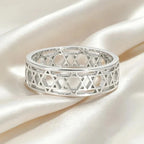 Bague pour femme avec étoiles de David symbolique juive argent