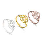 Bague pour femme creuse avec l'étoile de David symbole juif or