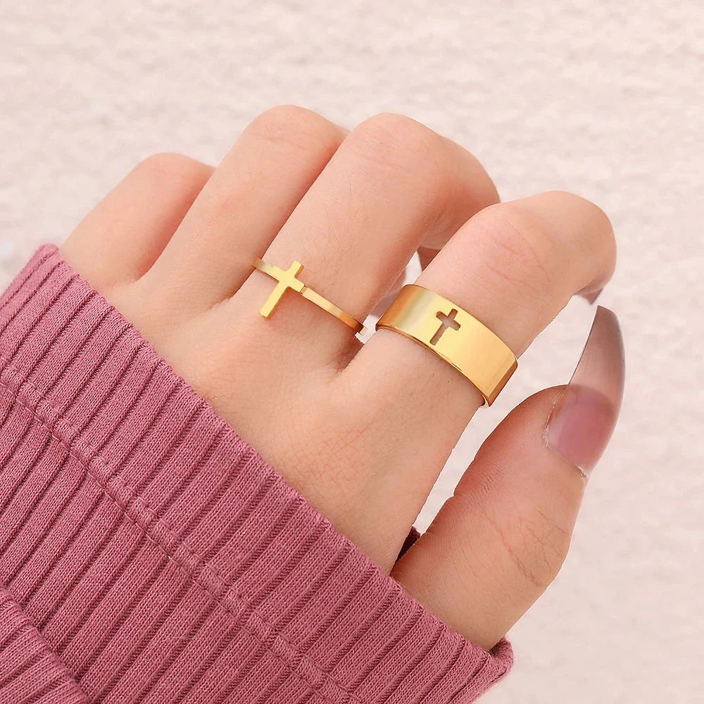 Ring for Women Christian Cross gold