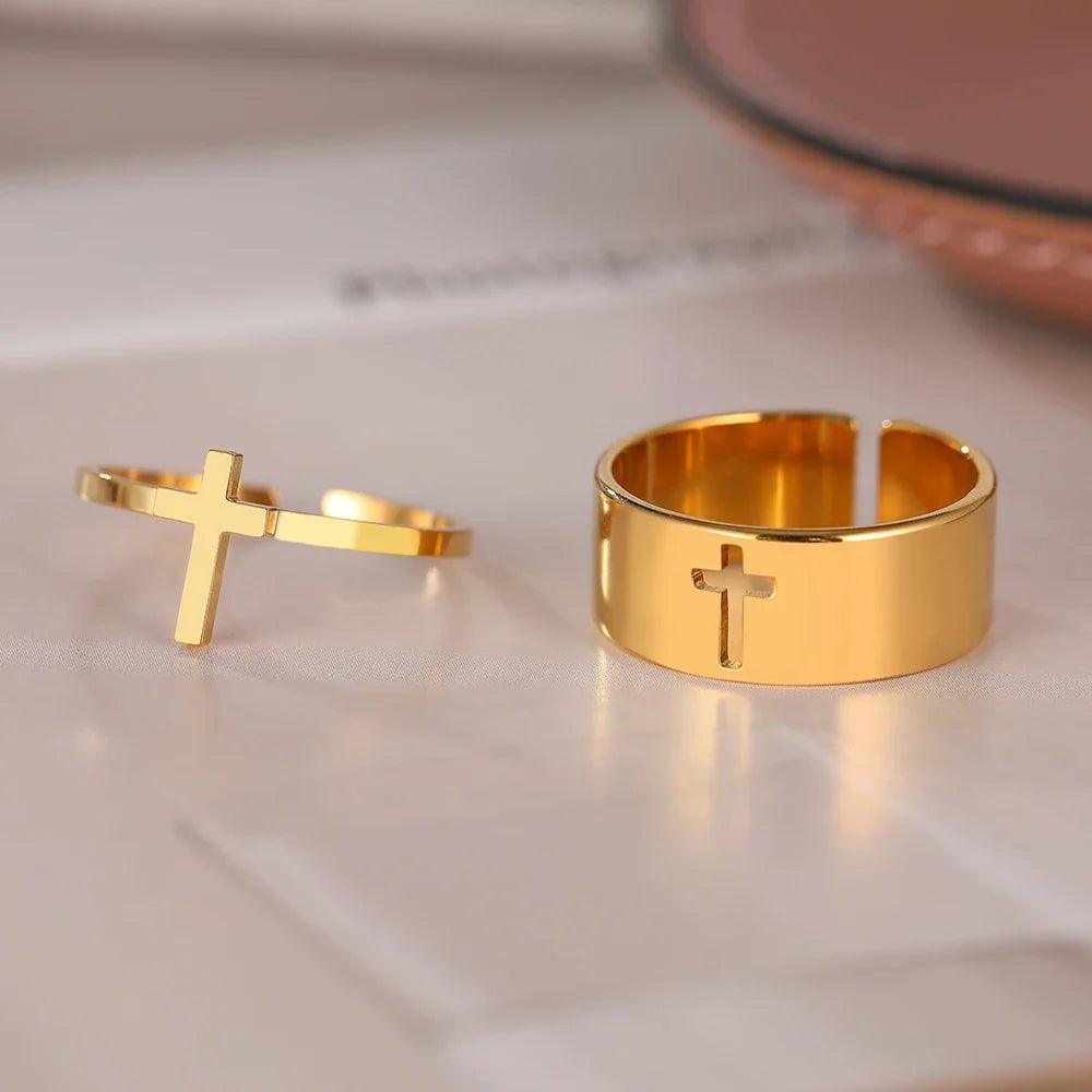 Ring for Women Christian Cross gold