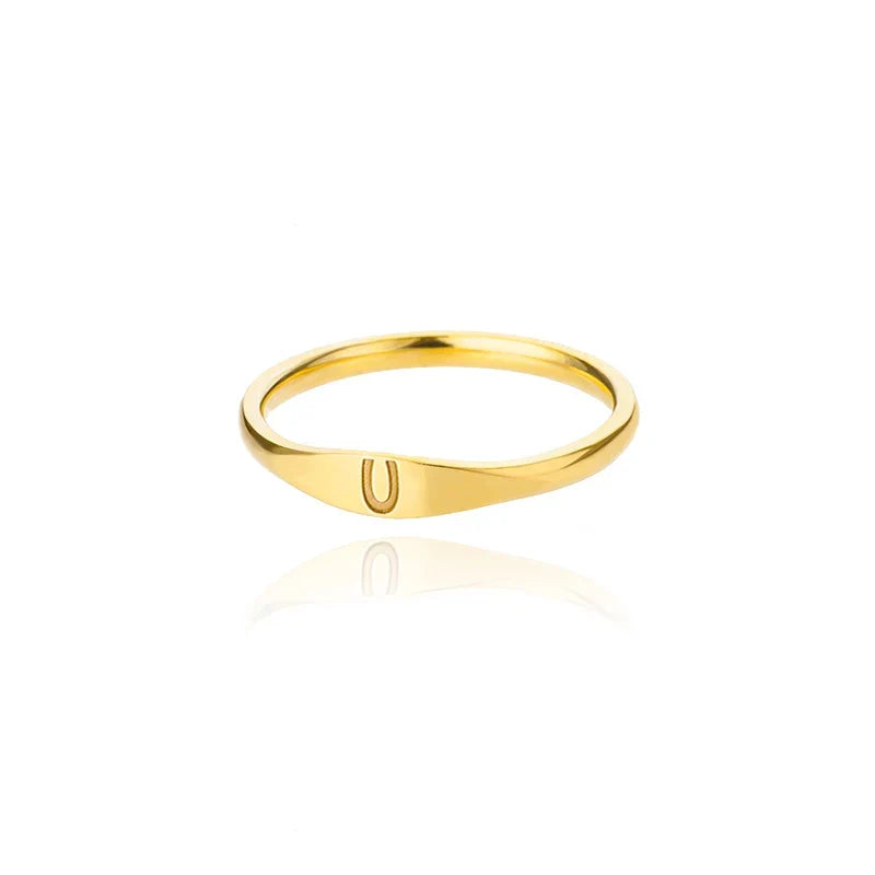 Bague femme initiale u