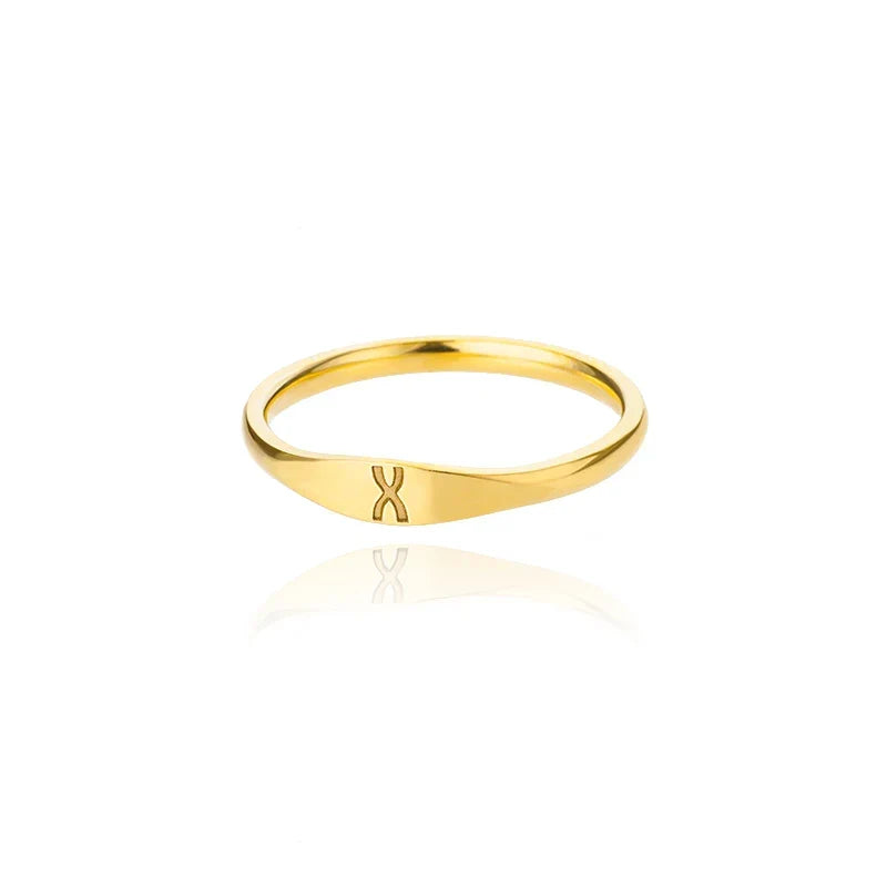 Bague femme initiale x