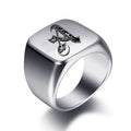 Bague large homme initiale a