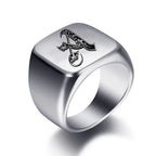 Bague large homme initiale a