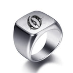 Bague large homme initiale o