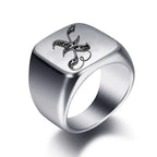 Bague large homme initiale x