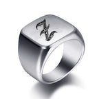 Bague large homme initiale z