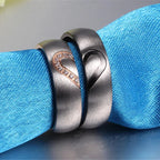 Proof of Love Ring "I Love You" with Black Heart or Black Crystal