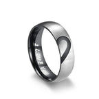 Proof of Love Ring "I Love You" with Black Heart or Black Crystal