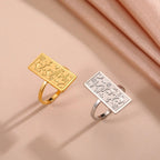 Bague rectangulaire calligraphie arabe - motif Iman (Foi)