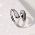 Bague Rétro Goutte d'Eau argent