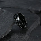 Black Anti-Stress Rotating Ring for Men
