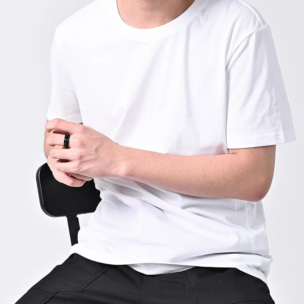 Black Anti-Stress Rotating Ring for Men