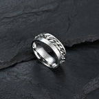 Silver Anti-Stress Rotating Ring for Men