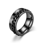 Black Anti-Stress Rotating Ring for Men