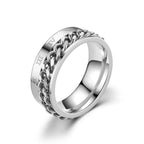 Silver Anti-Stress Rotating Ring for Men