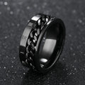 Black Anti-Stress Rotating Ring for Men