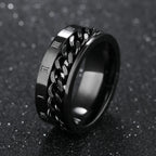 Black Anti-Stress Rotating Ring for Men