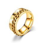 Gold Anti-Stress Rotating Ring for Men