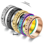 Rotating Ring with Crescent Moons for Men rose gold