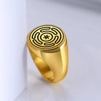 Hecate's Wheel Strophalos Ring Wiccan Witchcraft Gold