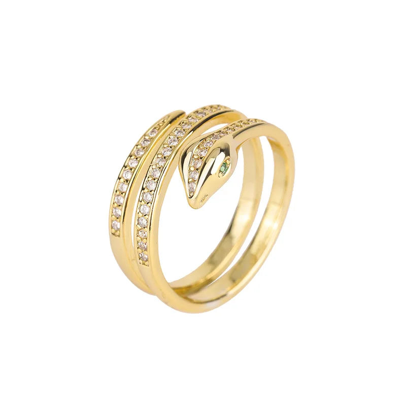 Gold Snake Reptile Ring for Women