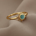 Sun Ring Women Opal Star Band