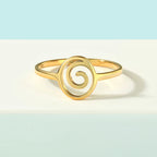 Geometric Spiral Ring gold