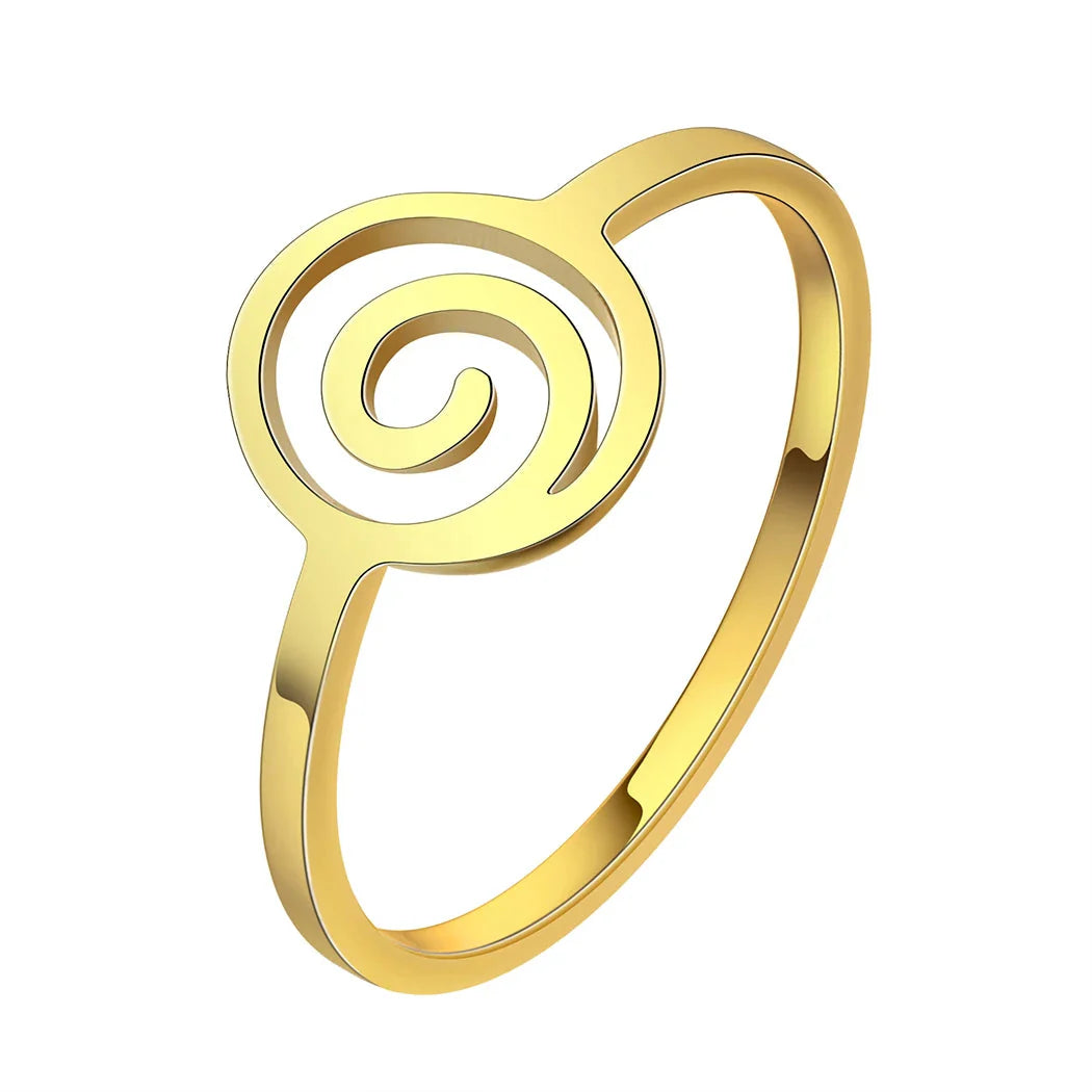 Geometric Spiral Ring gold